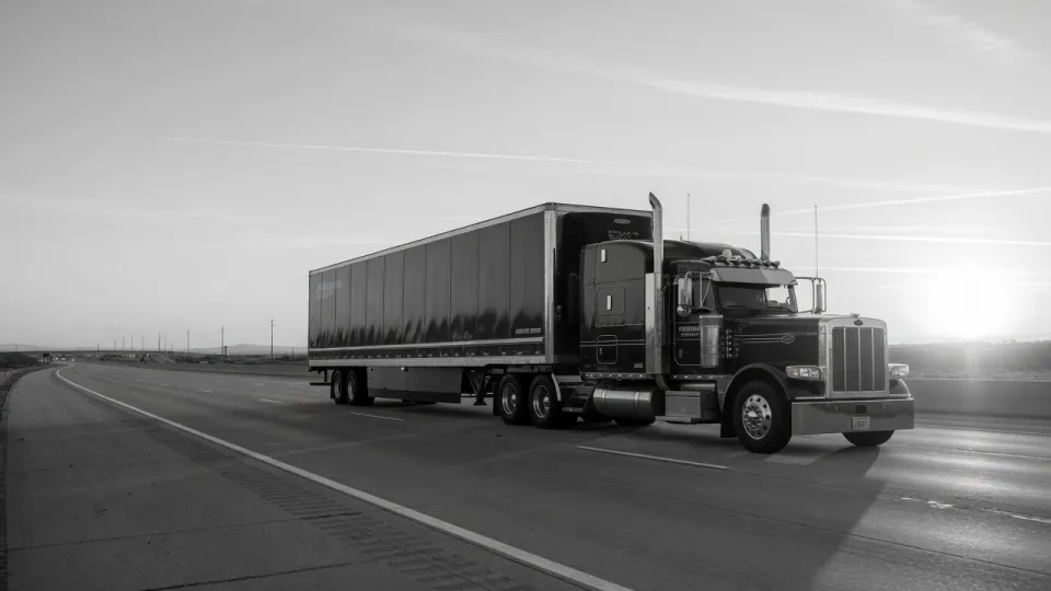 Semi-truck on the highway